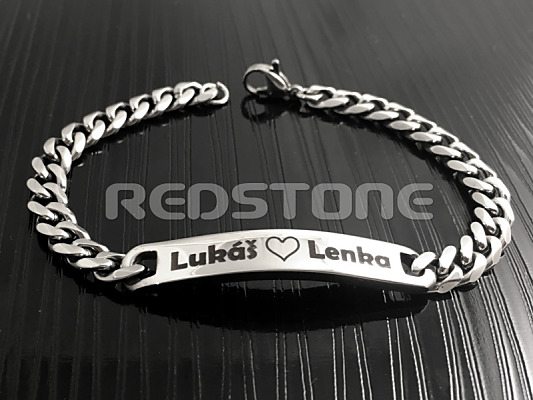 Oceľový náramok s gravírovaním